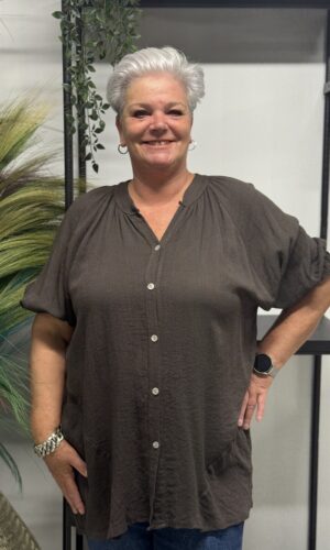 Katoenen blouse met pofmouw Zola