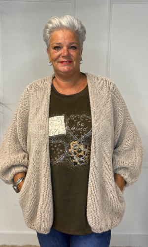 Gebreid vest met bewerking op de achterkant Nirella