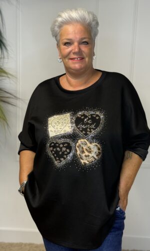 Sweater met gouden strass steentjes Kiki