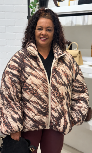 Winterjas met print Delia