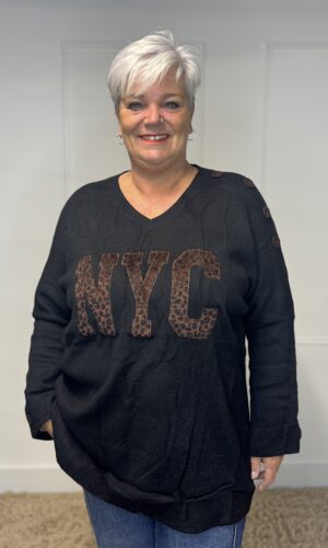 Trui met sierknopen NYC Milou