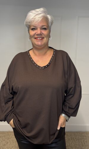 Trui v-hals met studs Elena