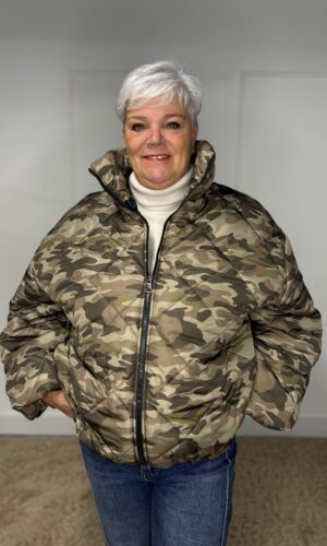 Winterjas army print kort Benji